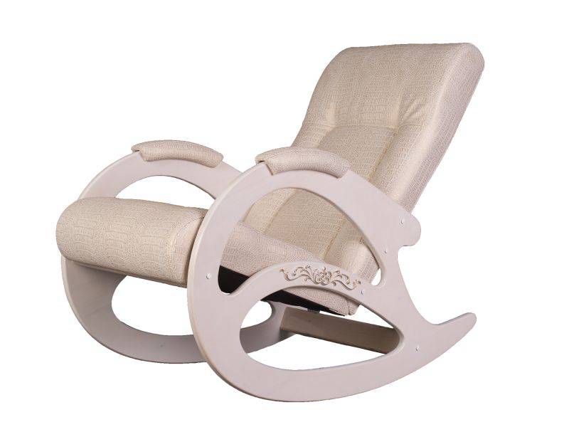 кресло-качалка тенария 1 крокодил светлый/каркас белый ясень в Нижневартовске