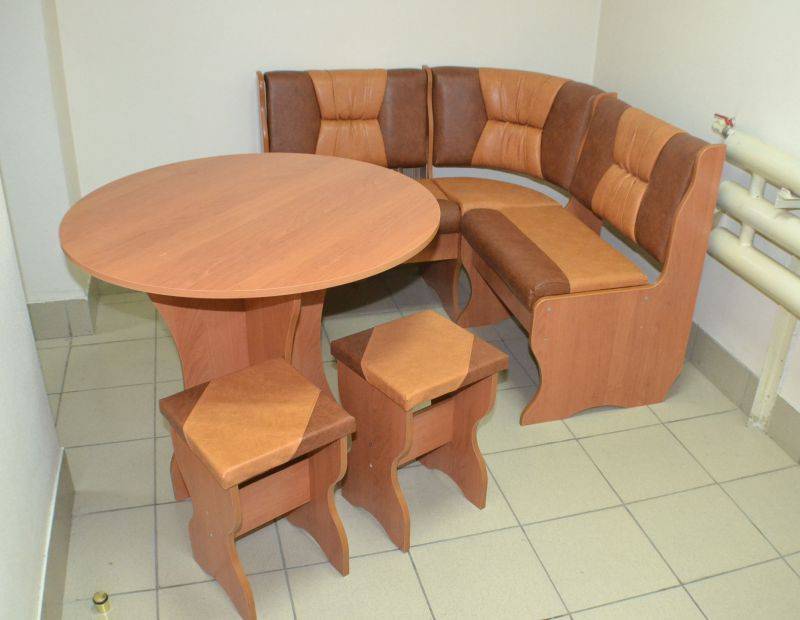 кухонный уголок фантазия, ольха, к/з коричневый + рыжик в Нижневартовске