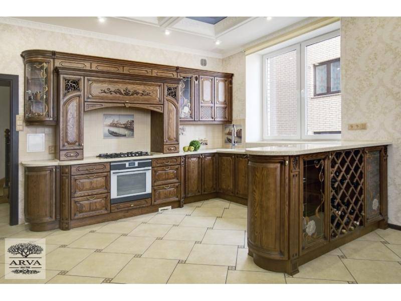 кухонный гарнитур ясень цвет старый орех-патина черная в Нижневартовске