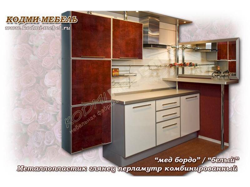 кухонный гарнитур угловой мед бордо в Нижневартовске