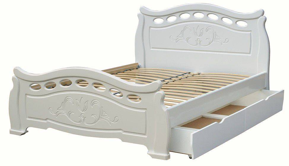 кровать из массива нимфа с выкатными ящиками нимфа в Нижневартовске