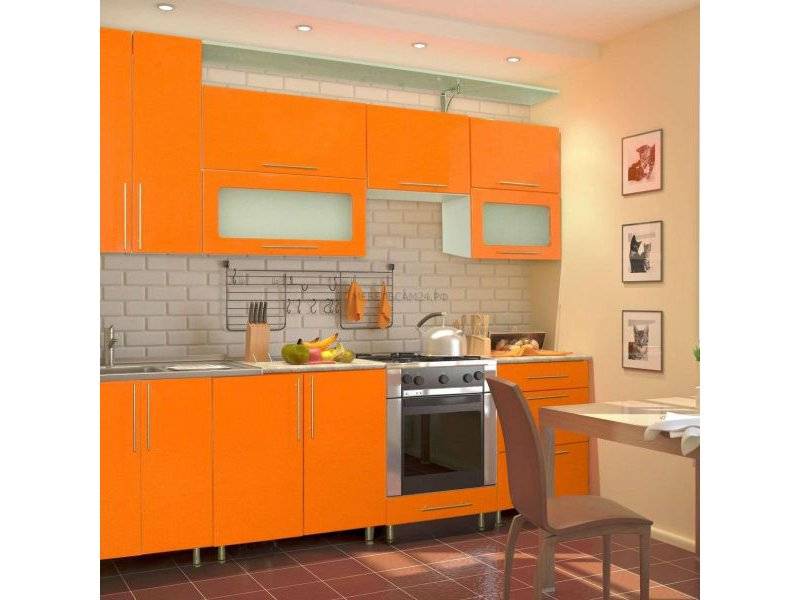 кухня прямая апельсин в Нижневартовске