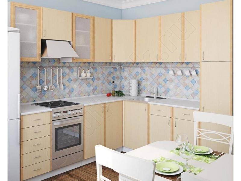 кухонный гарнитур угловой клён в Нижневартовске