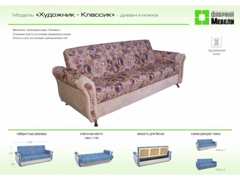 прямой диван художник классик в Нижневартовске