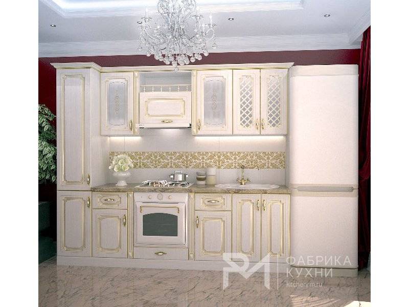 кухня белая пвх патина золото в Нижневартовске