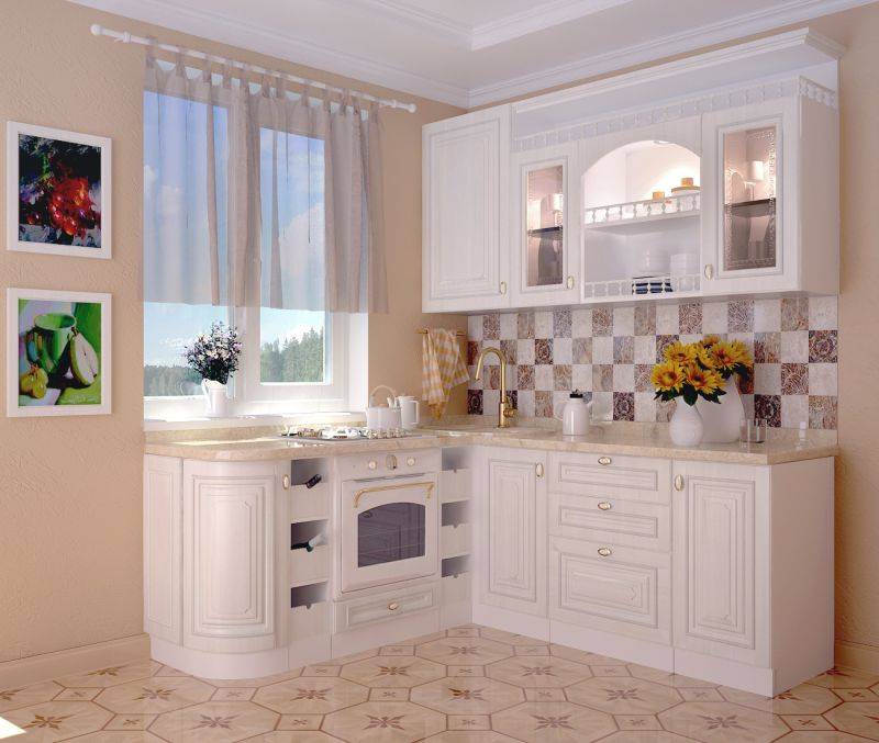 небольшая белая матовая кухня в Нижневартовске