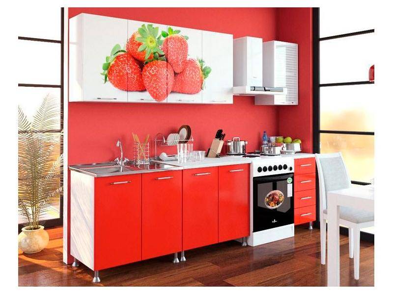 кухонный гарнитур клубника фотопечать в Нижневартовске