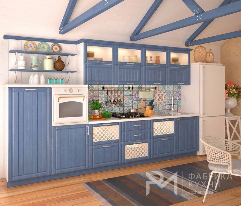 прямая кухня из массива деним в Нижневартовске