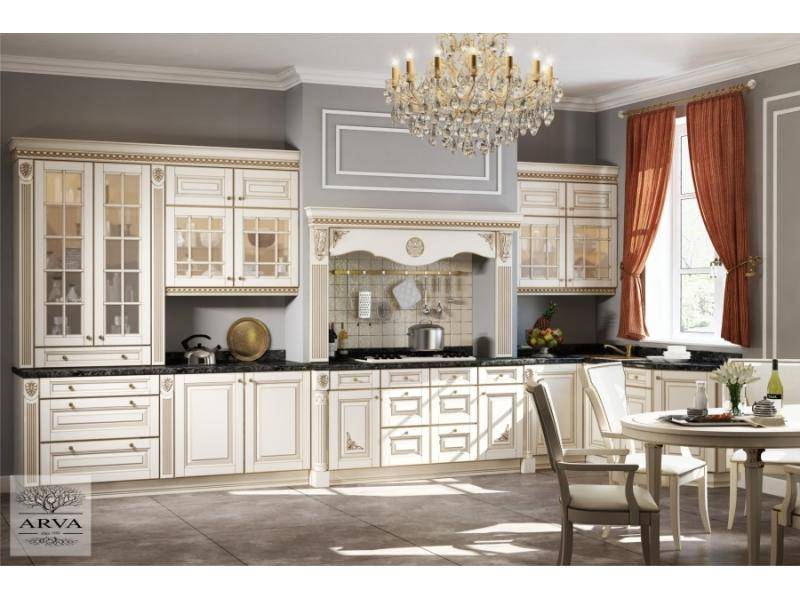 кухонный гарнитур бук топленое молоко-патина золото в Нижневартовске