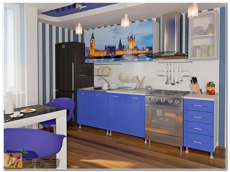 прямая кухня лондон-2 с фотопечатью в Нижневартовске