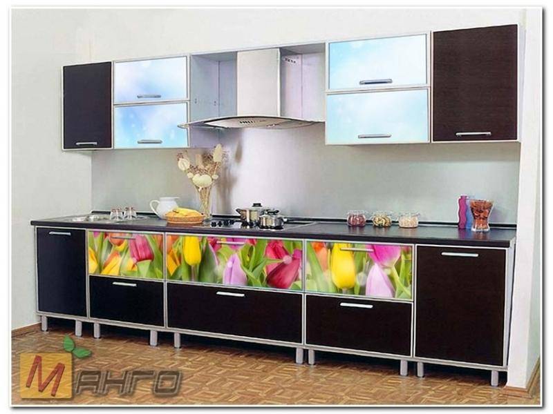 прямая кухня весна с фотопечатью в Нижневартовске