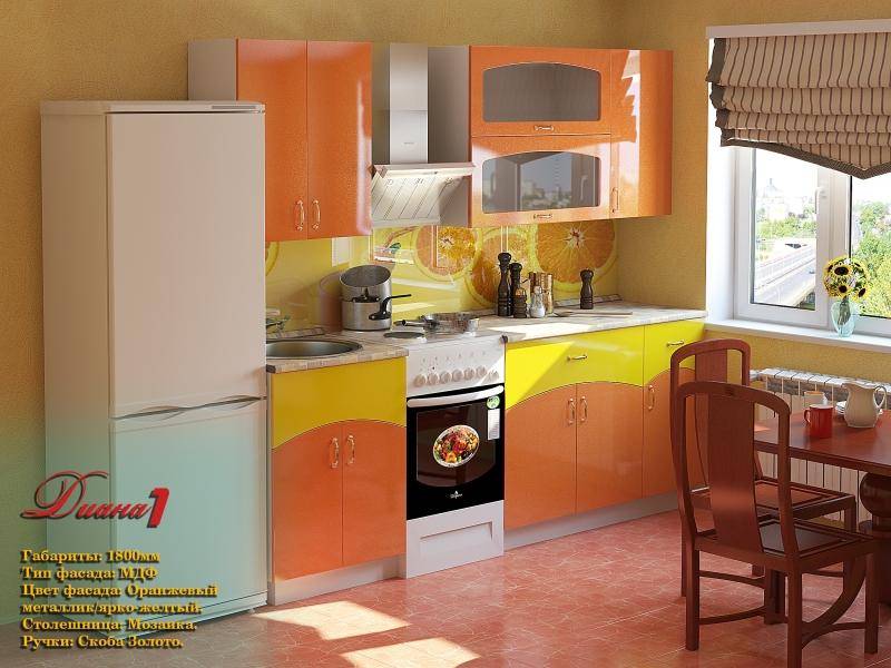 оранжевая кухня диана 1 в Нижневартовске