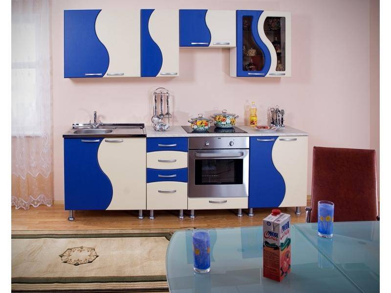 кухня прямая вета-3 голубой-крем в Нижневартовске