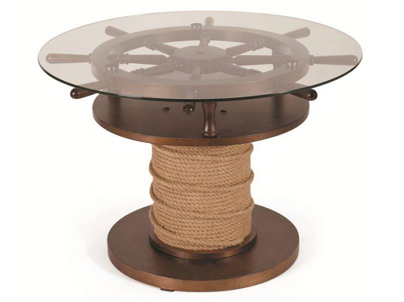 стол журнальный штурвал темно коричневый/прозрачное в Нижневартовске