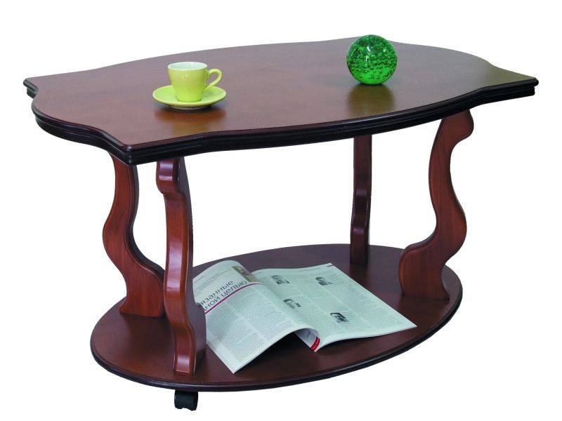 стол журнальный берже 3 на колесах средне-коричневый в Нижневартовске