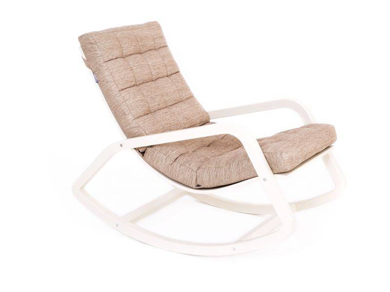 кресло-качалка онтарио ткань миндаль, каркас бежевый в Нижневартовске