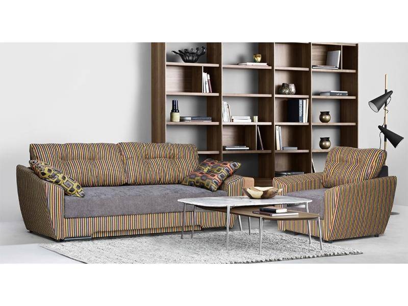 прямой полосатый диван мадрид 3-х местный в Нижневартовске