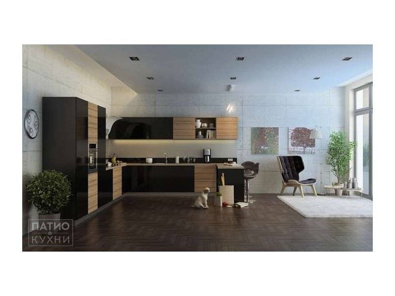 кухня lucrezia угловая (коричнево-черная) в Нижневартовске