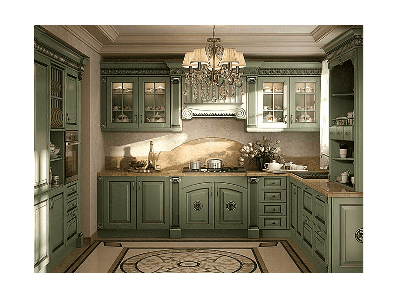 элитная кухня антико выполнена в стиле барокко в Нижневартовске