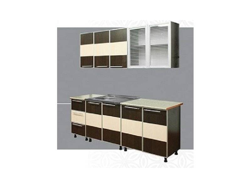 кухонный гарнитур комбинация (алюминиевый профиль) в Нижневартовске