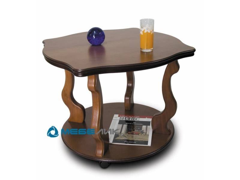 стол журнальный берже 4 на колесах средне-коричневый в Нижневартовске