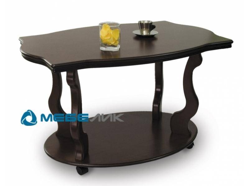 стол журнальный берже 3 на колесах темно-коричневый в Нижневартовске