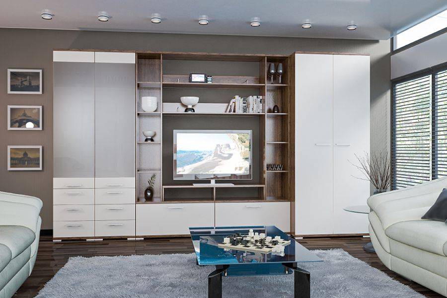 модульная гостиная вейла к-07 орех каннеро/песочный матовый в Нижневартовске