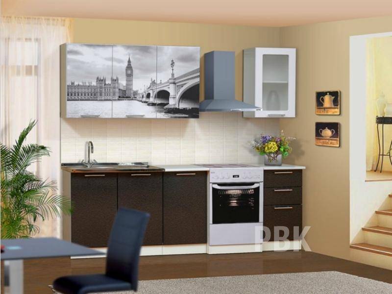 прямая кухня с фотопечатью лондон в Нижневартовске