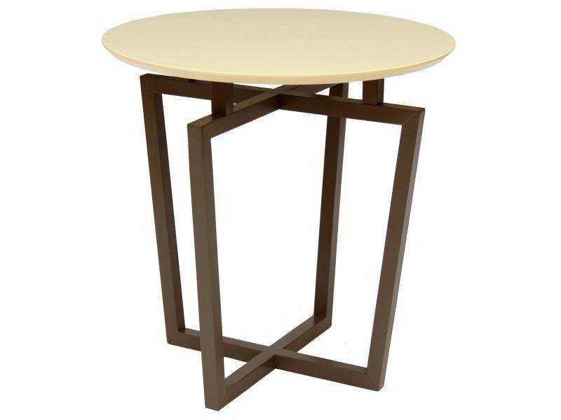 стол журнальный рилле 440 темный кофе/бежевый (круглое) в Нижневартовске