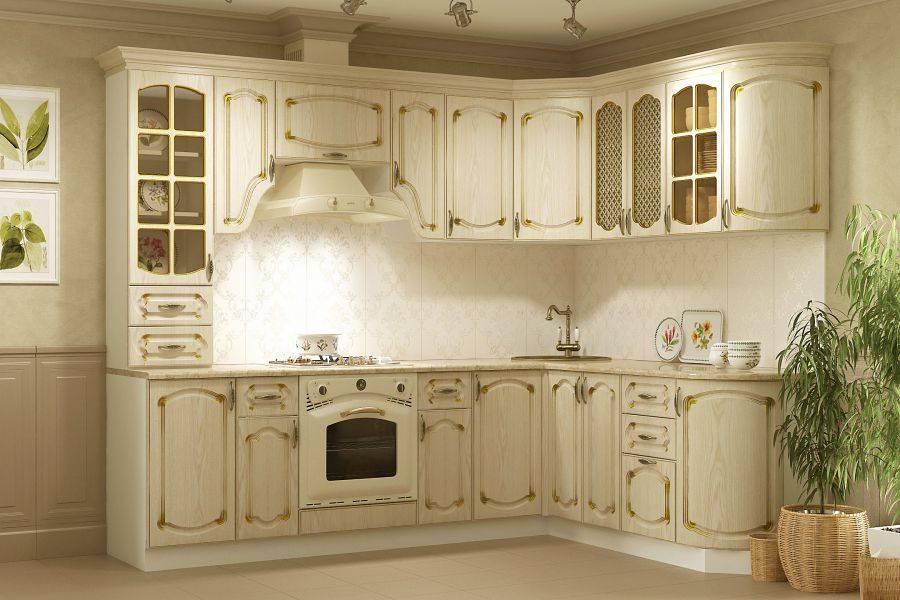 угловая кухня дуб беленый с патиной золото в Нижневартовске