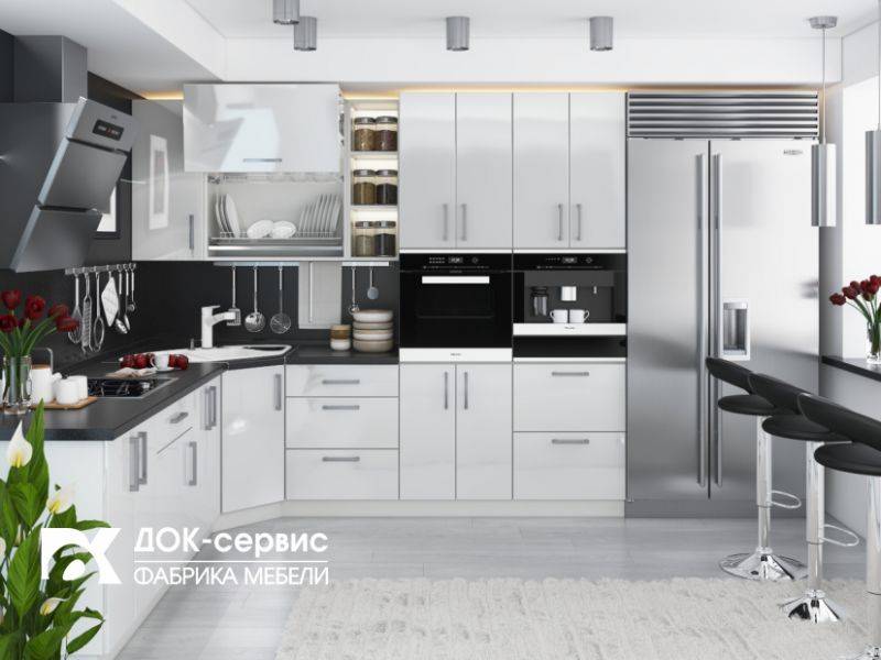 угловая кухня белый глянец в Нижневартовске