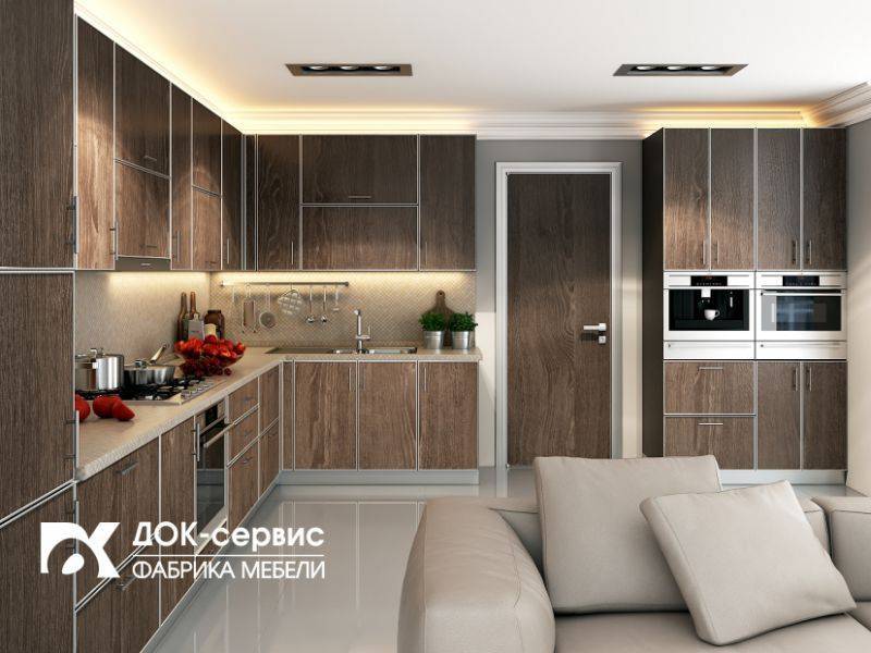 угловая кухня в алюминиевой рамке в Нижневартовске