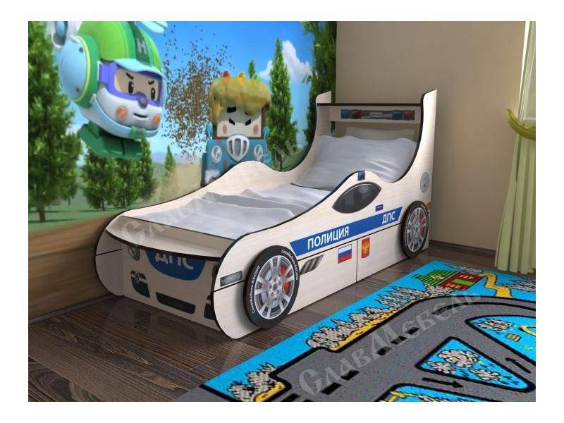 кровать полицейская машина 2 ящика 1600/1900 в Нижневартовске