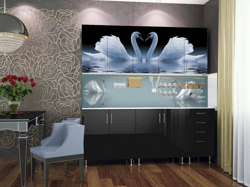 кухня в черном цвете живая природа в Нижневартовске