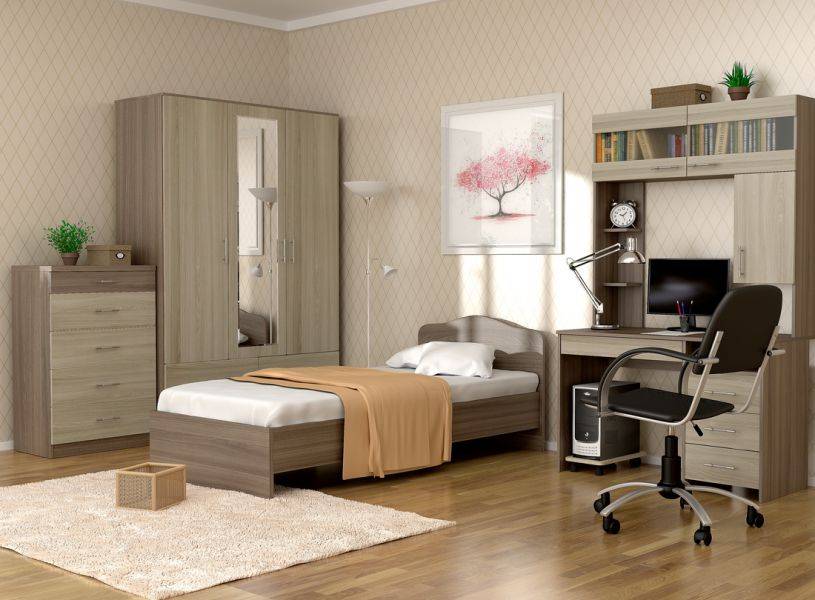 односпальный гарнитур (кровать фея-22 90, шкаф максим) в Нижневартовске