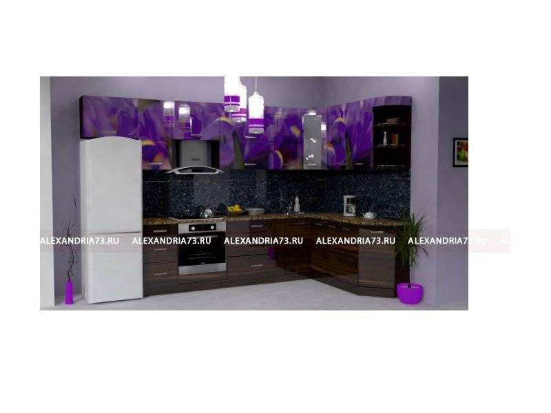 кухонный гарнитур с фотопечатью ирисы в Нижневартовске
