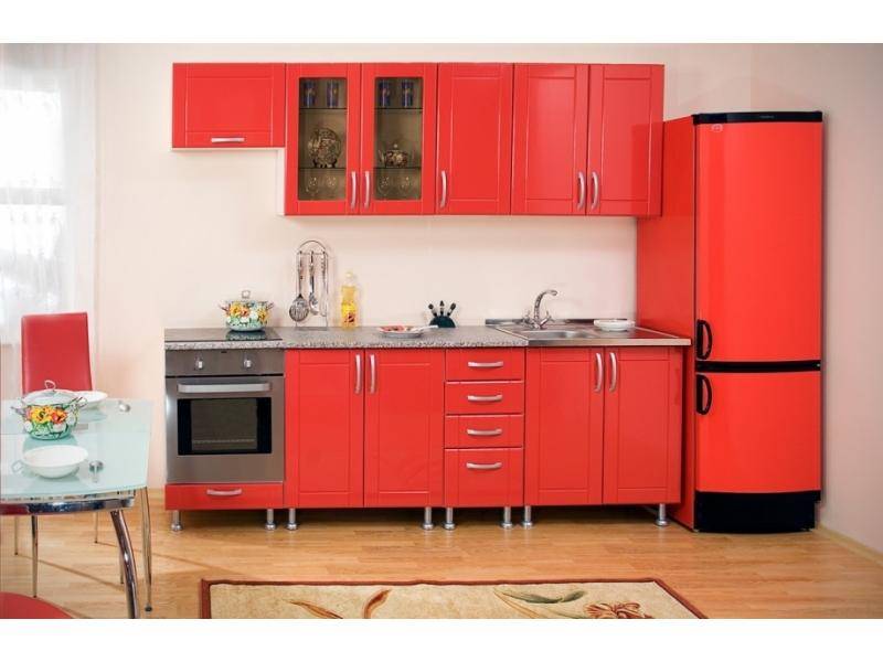 кухня прямая вета-4 красный глянец в Нижневартовске