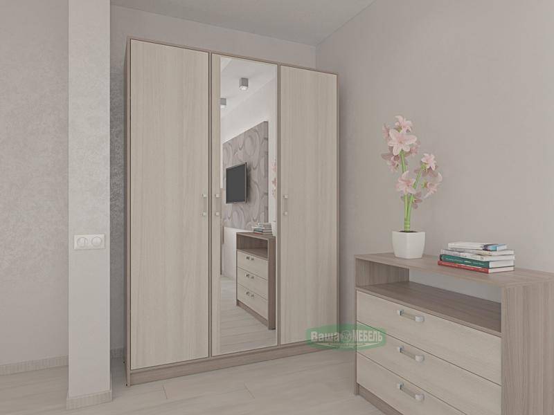 светлый шкаф шрз-1 с зеркалом в Нижневартовске