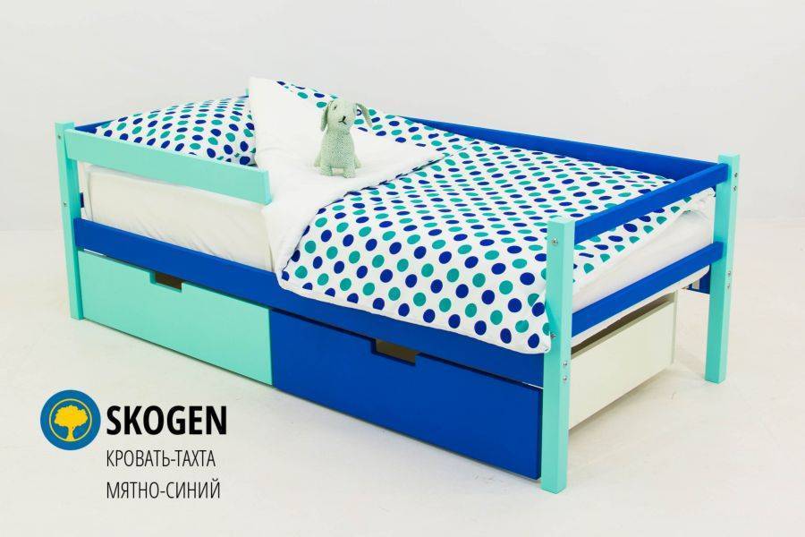 детская деревянная кровать-тахта бельмарко skogen мятно-синий в Нижневартовске
