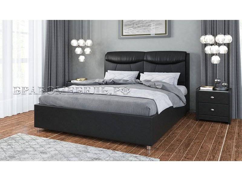 кровать бавария из экокожи с мягким изголовьем в Нижневартовске