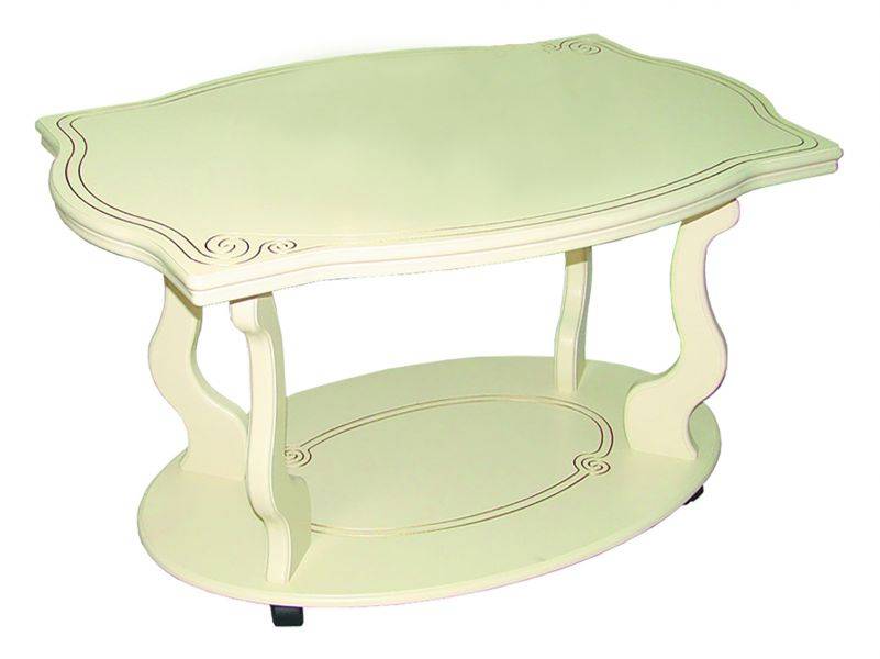 стол журнальный берже 3 на колесах слоновая кость в Нижневартовске