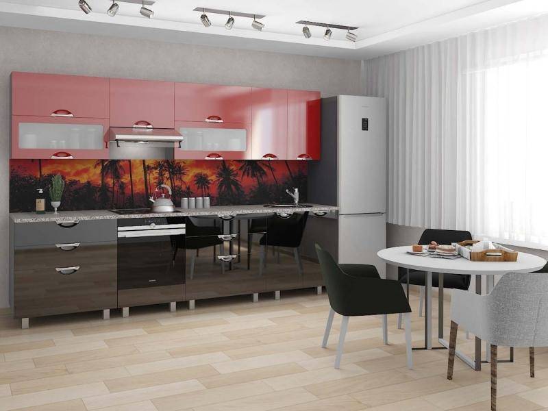 кухня прямая мадена рубин черный в Нижневартовске