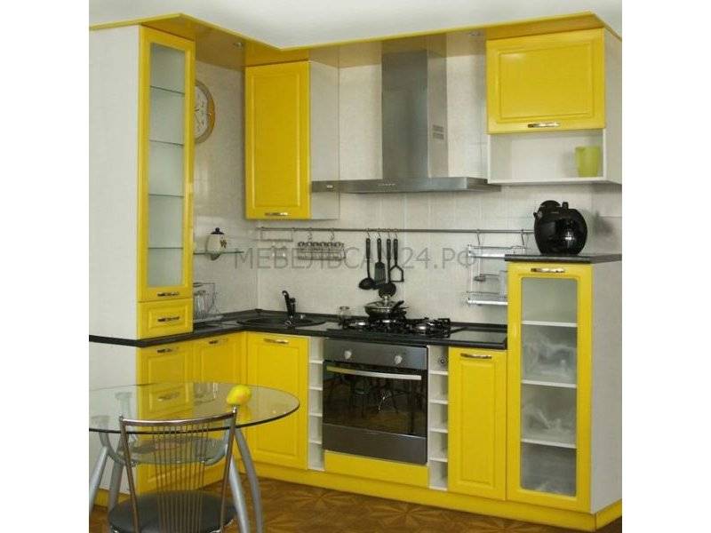 желтая угловая кухня квадро в Нижневартовске
