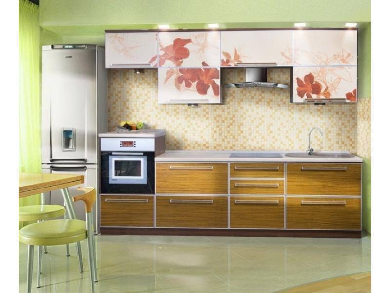 кухонный гарнитур прямой цветы в Нижневартовске