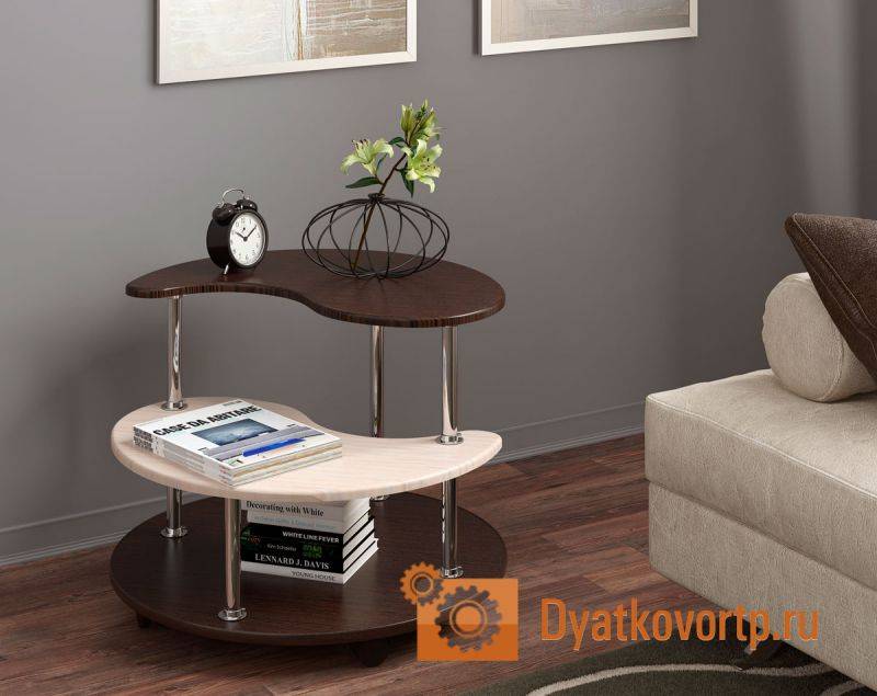 столик журнальный-3 венге-дуб молочный в Нижневартовске