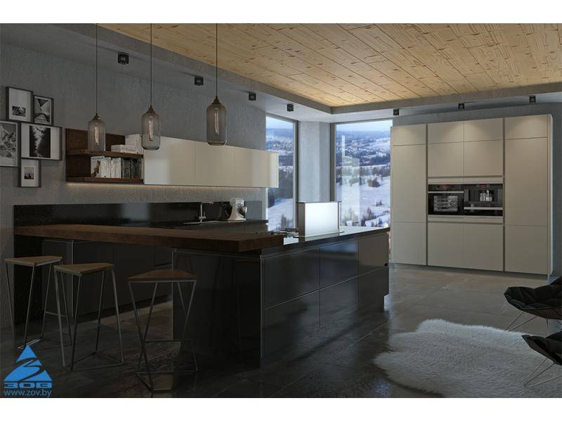 кухня с фасадом акрил тальк / графит в Нижневартовске