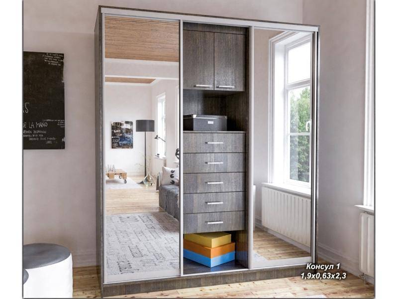 шкаф-купе 3 створки с ящиками консул в Нижневартовске