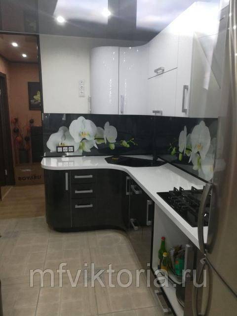 кухня черно-белая мдф пластик в Нижневартовске