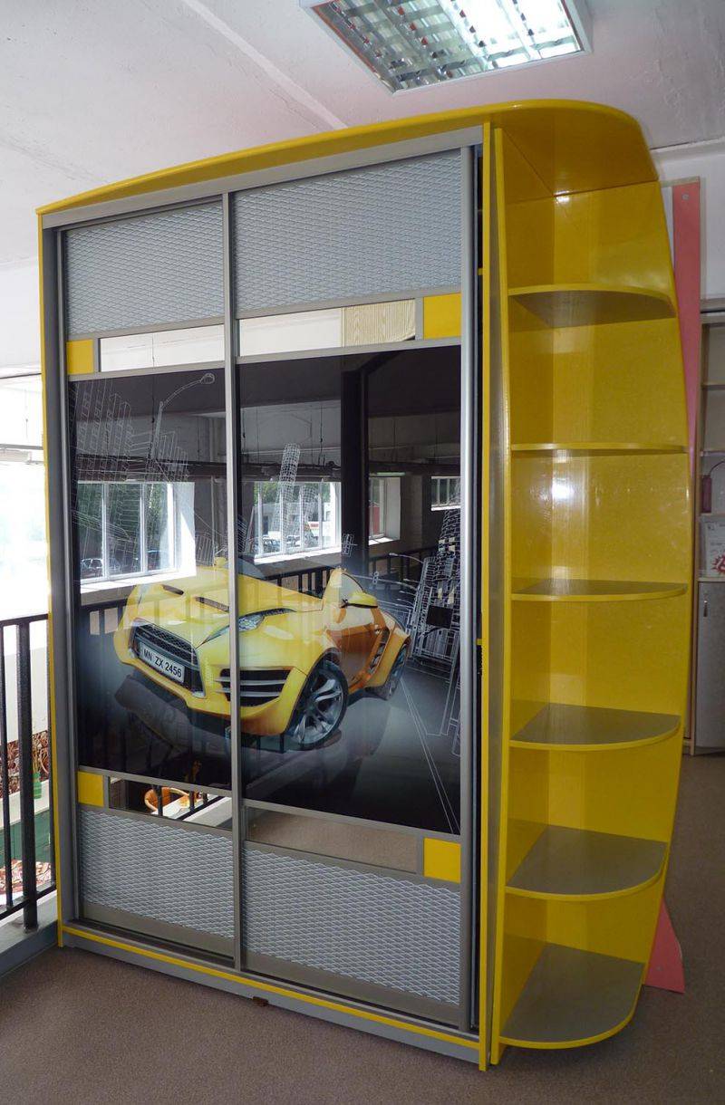 желтый шкаф-купе с фотопечатью в Нижневартовске