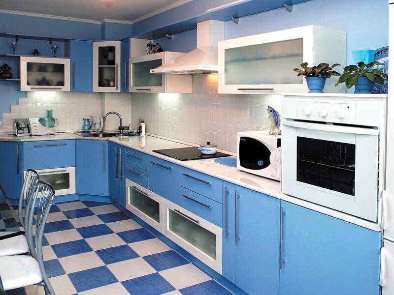 угловой кухонный гарнитур голубое небо пвх в Нижневартовске